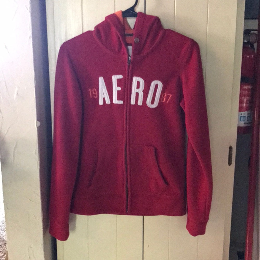 Aeropostale fleece zipped jacket with hood